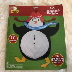 Craft Project 3-D Honeycomb Penguin New